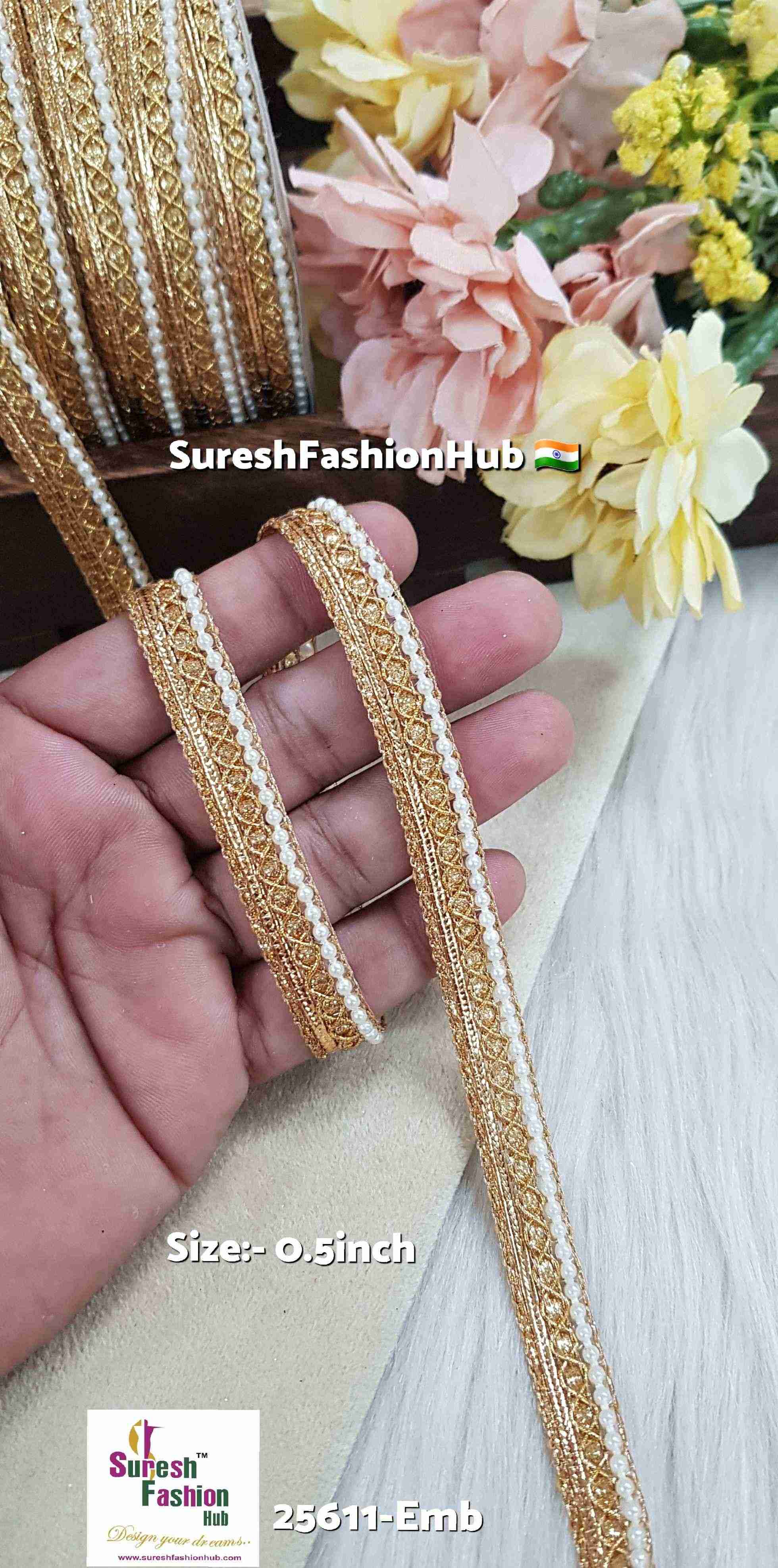 Antique Gold Pearl Dori Lace