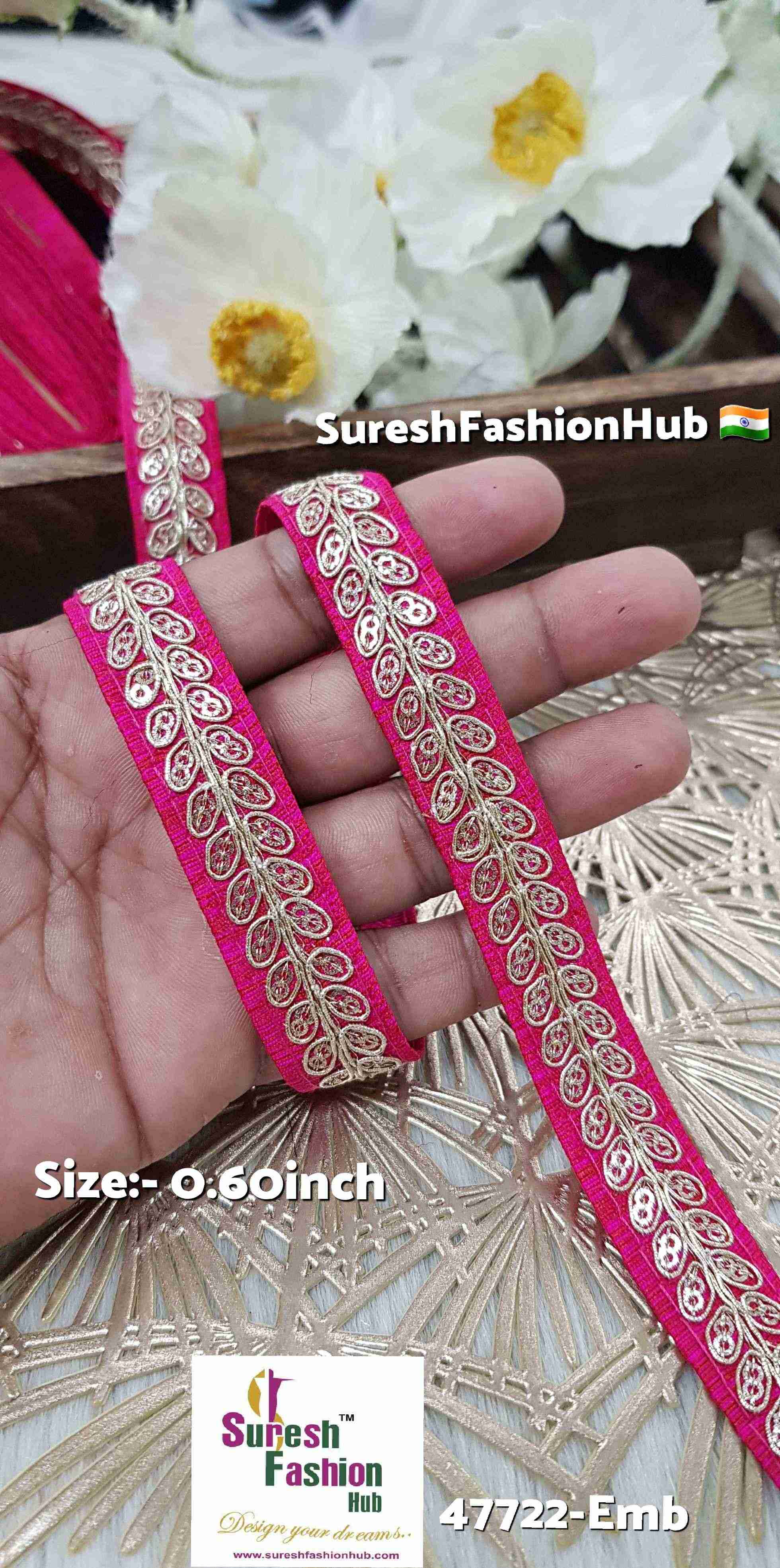 Maharani Pearl Leaf Embroidered Border