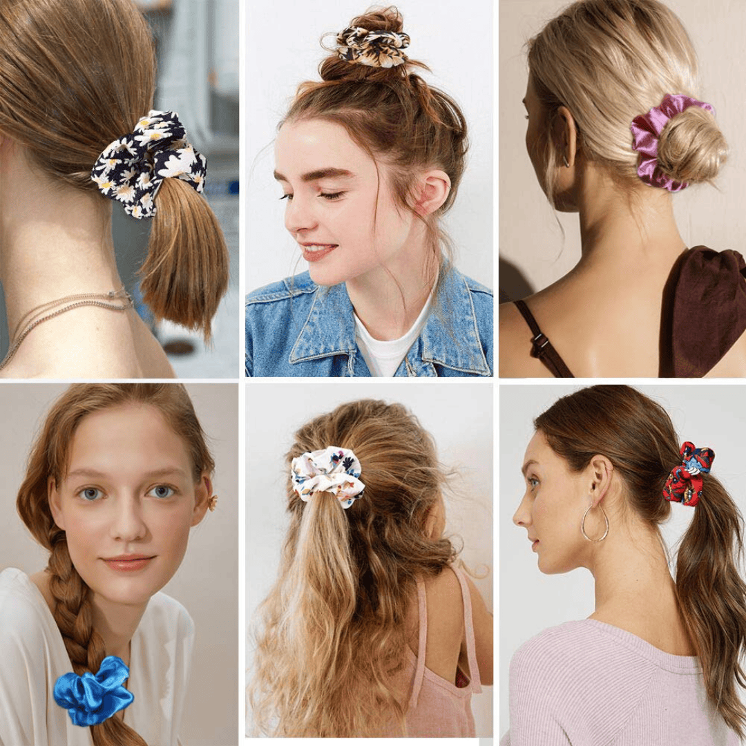 LACE IT™ | LACE IT Women's Chiffon Flower Hair Scrunchies Hair Bow-PACK 12 (Multipack) 2