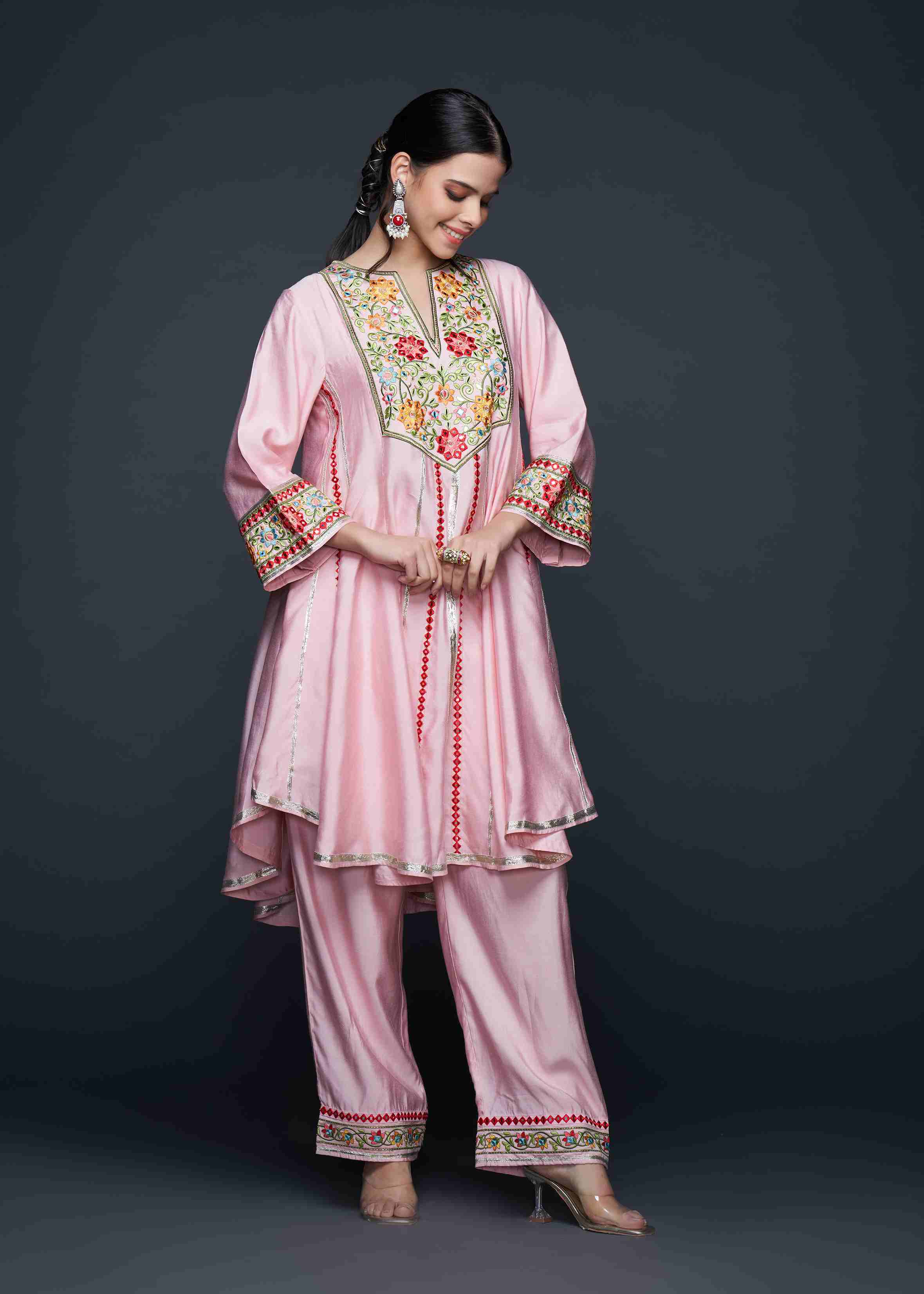 Pink Zoya Kali Kurta