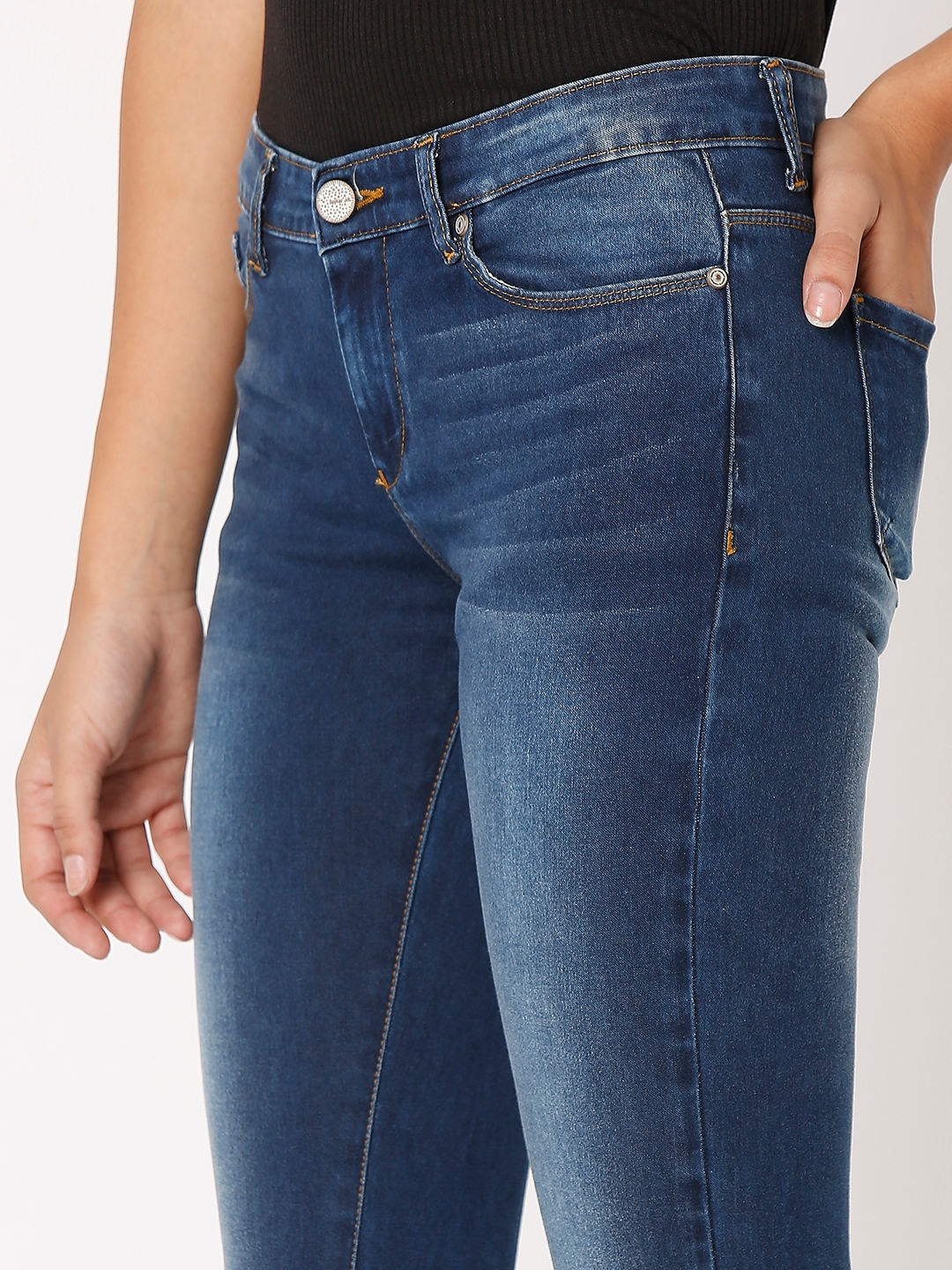 spykar | Women's Blue Cotton Straight Jeans 4