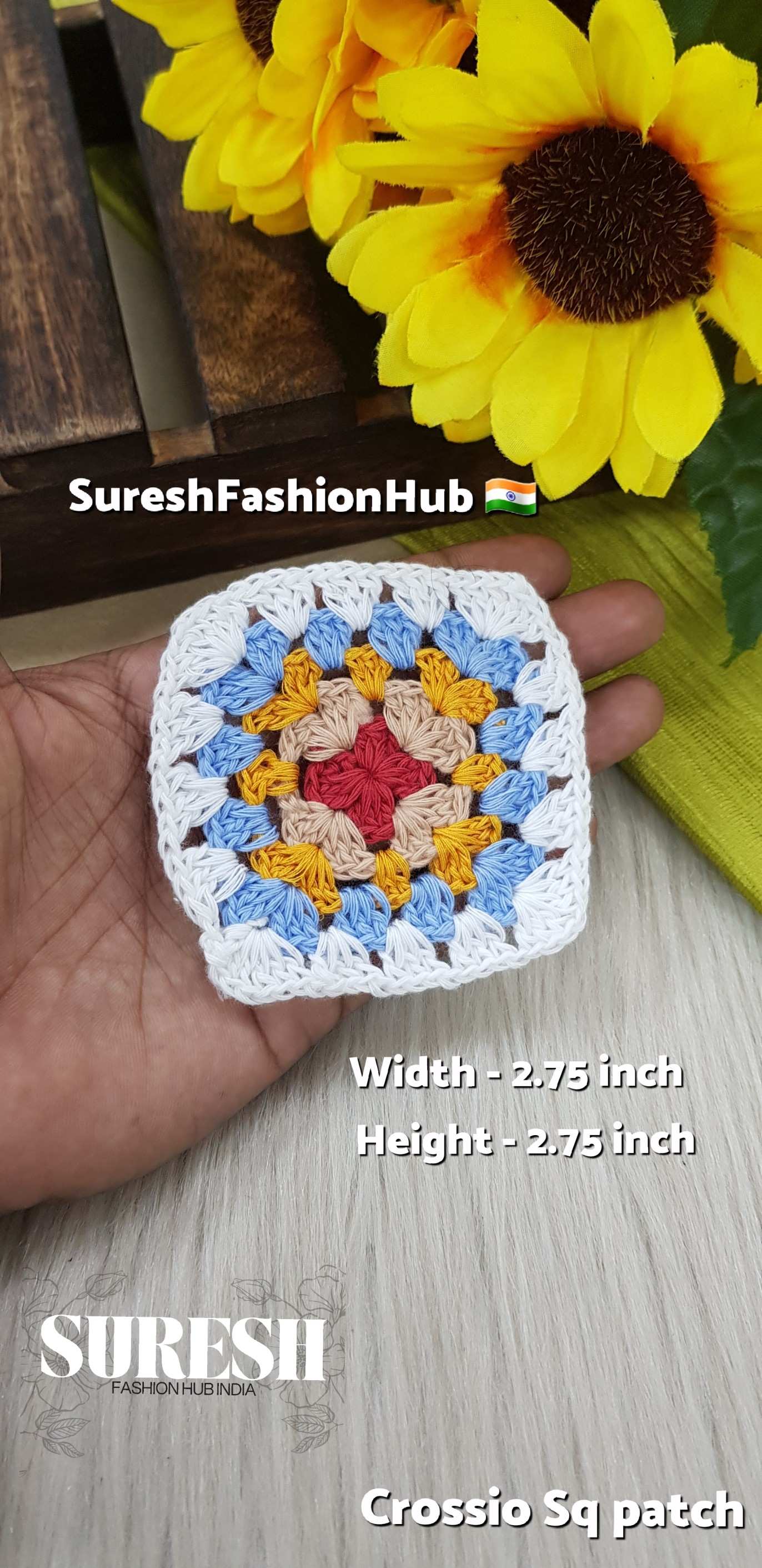 Cr-1 Handmade Crosio Square Patch (White)