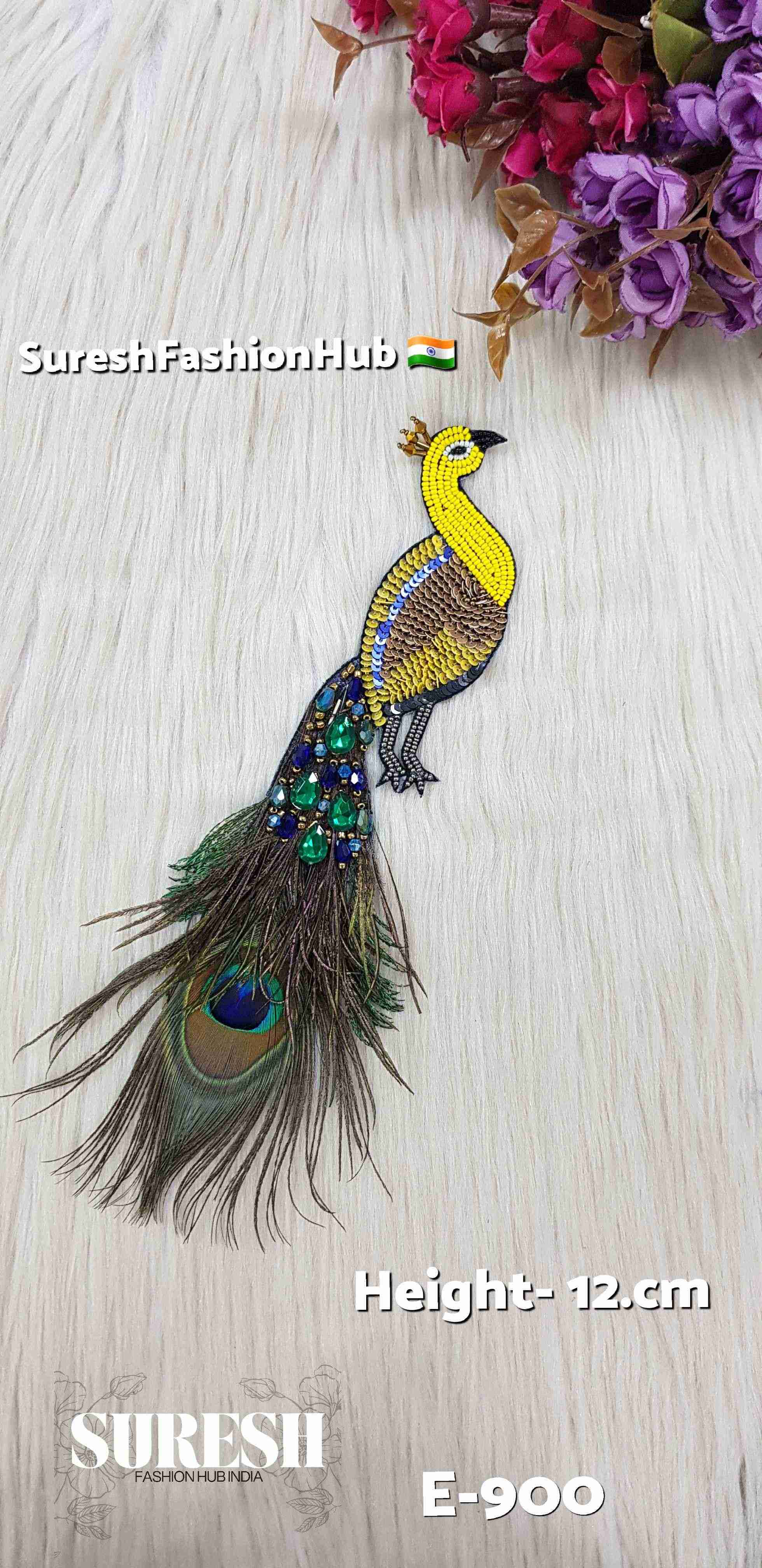 Yellow Peacock Patch – Right Facing | E-900