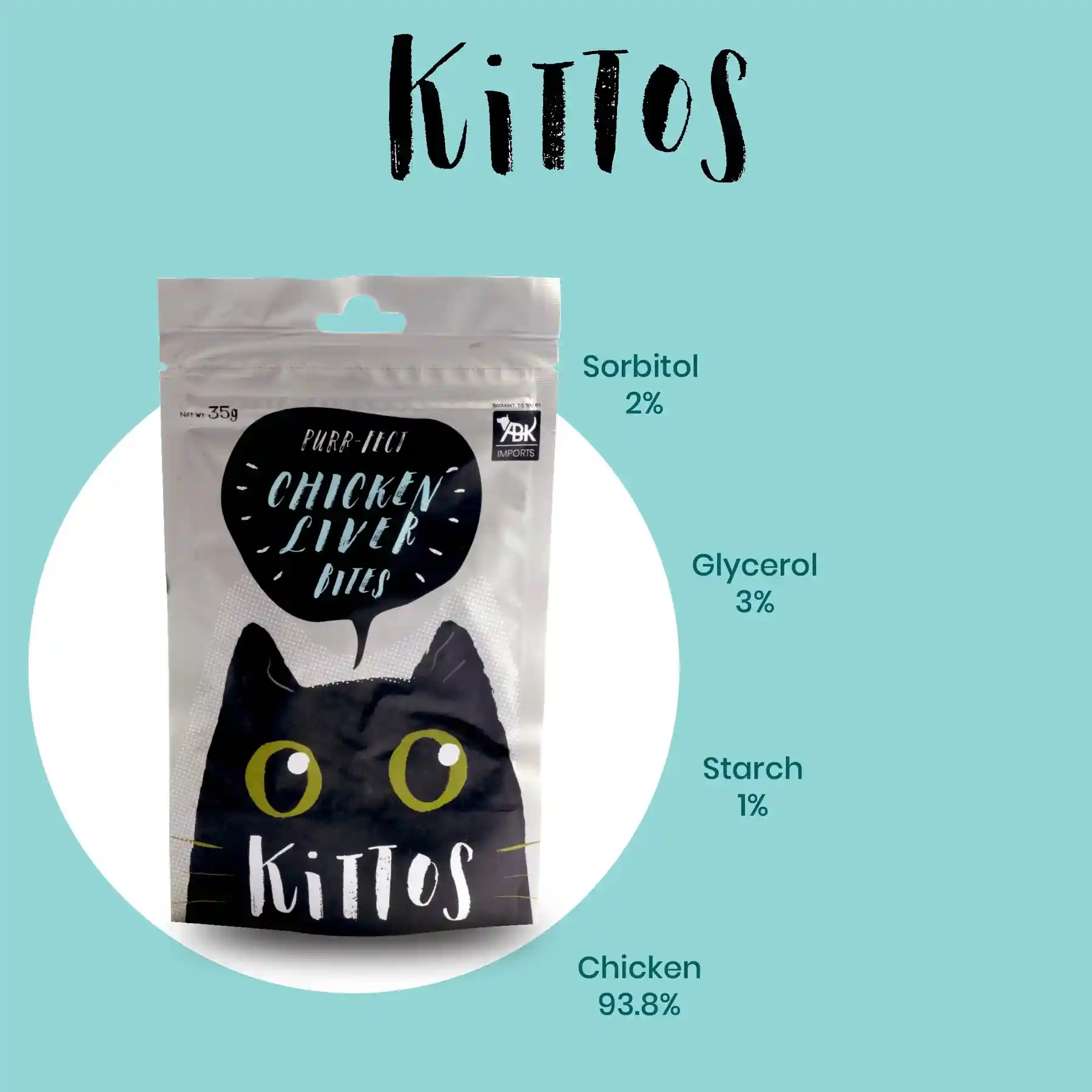 Kittos Chicken Liver Bites Cat Treat, 35 g