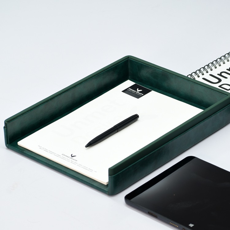 A4 Paper Tray / Letter Tray | Faux Leather | Moderno | Olive Green