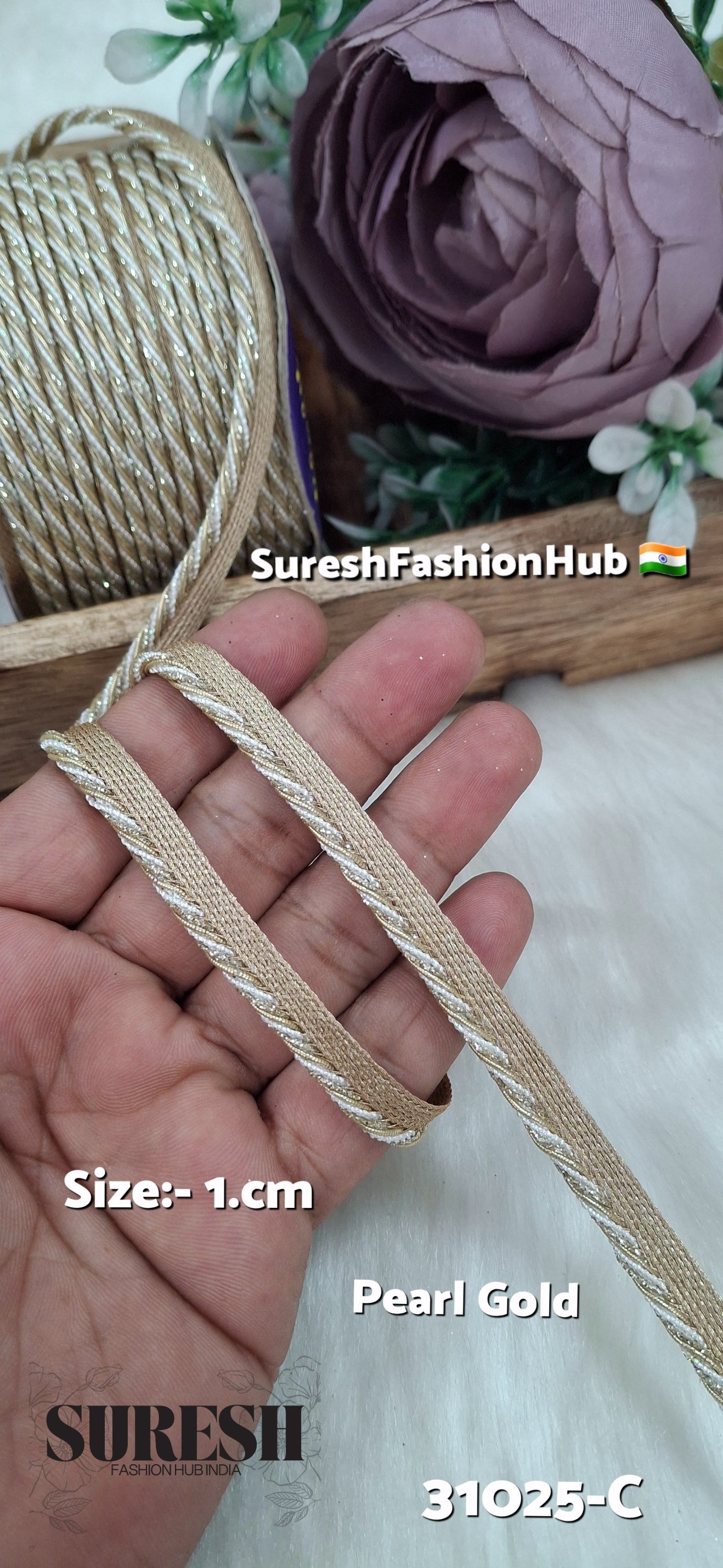 Pearl White Dori Jhalar Edging Lace
