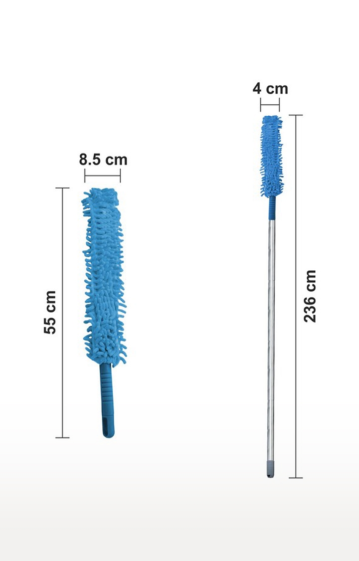 Amour | Amour Microfiber Feather High Reaching Dust Cleaner with Telescoping Extension Stainless Steel Pole (Blue) 1