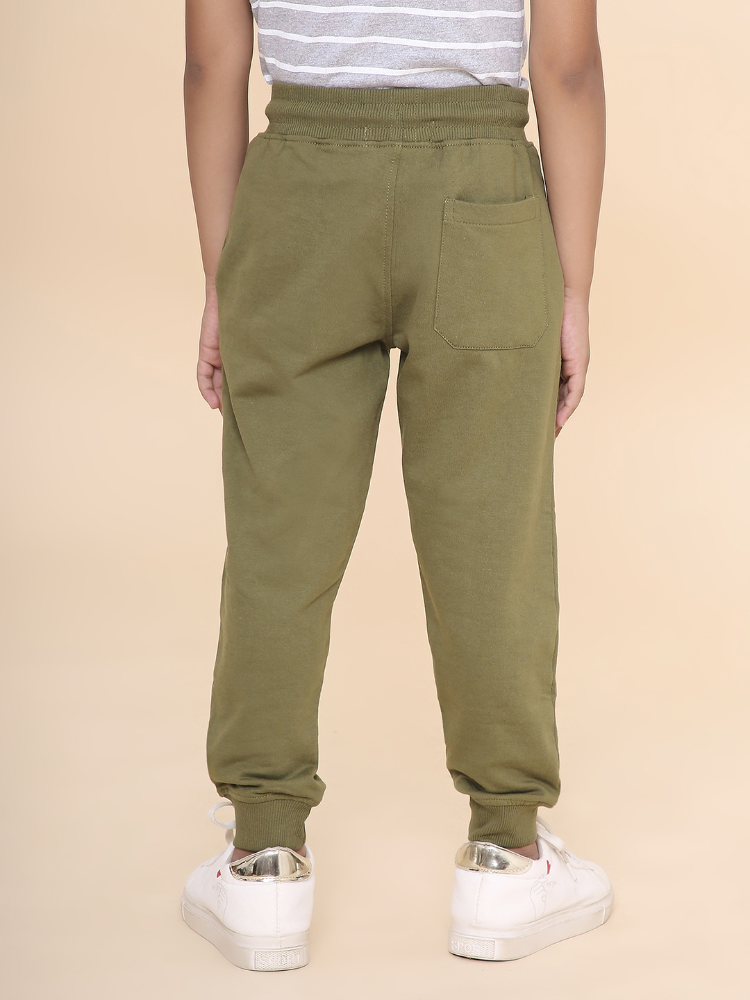 Boys Solid Sweatpant-Olive