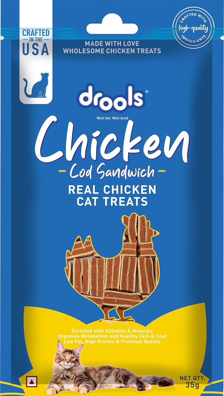 Drools Chicken Cod Sandwich Cat Treats, 35g