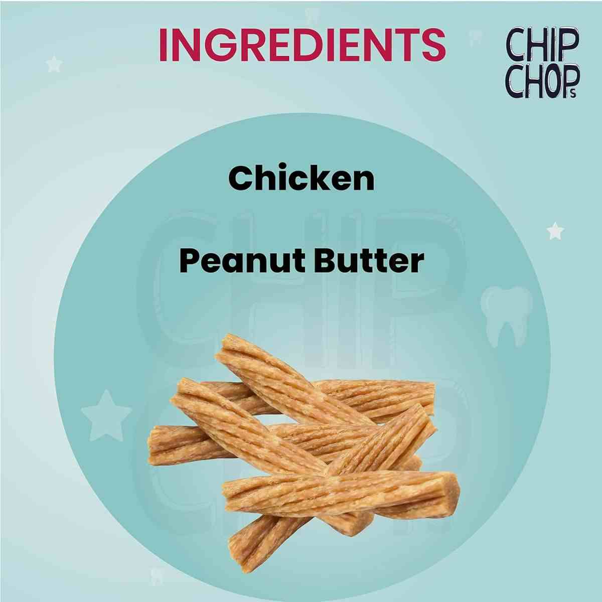 Chip Chops Peanut Butter Twists Chicken and Peanut Butter Flavor Dog Treat - 100gm