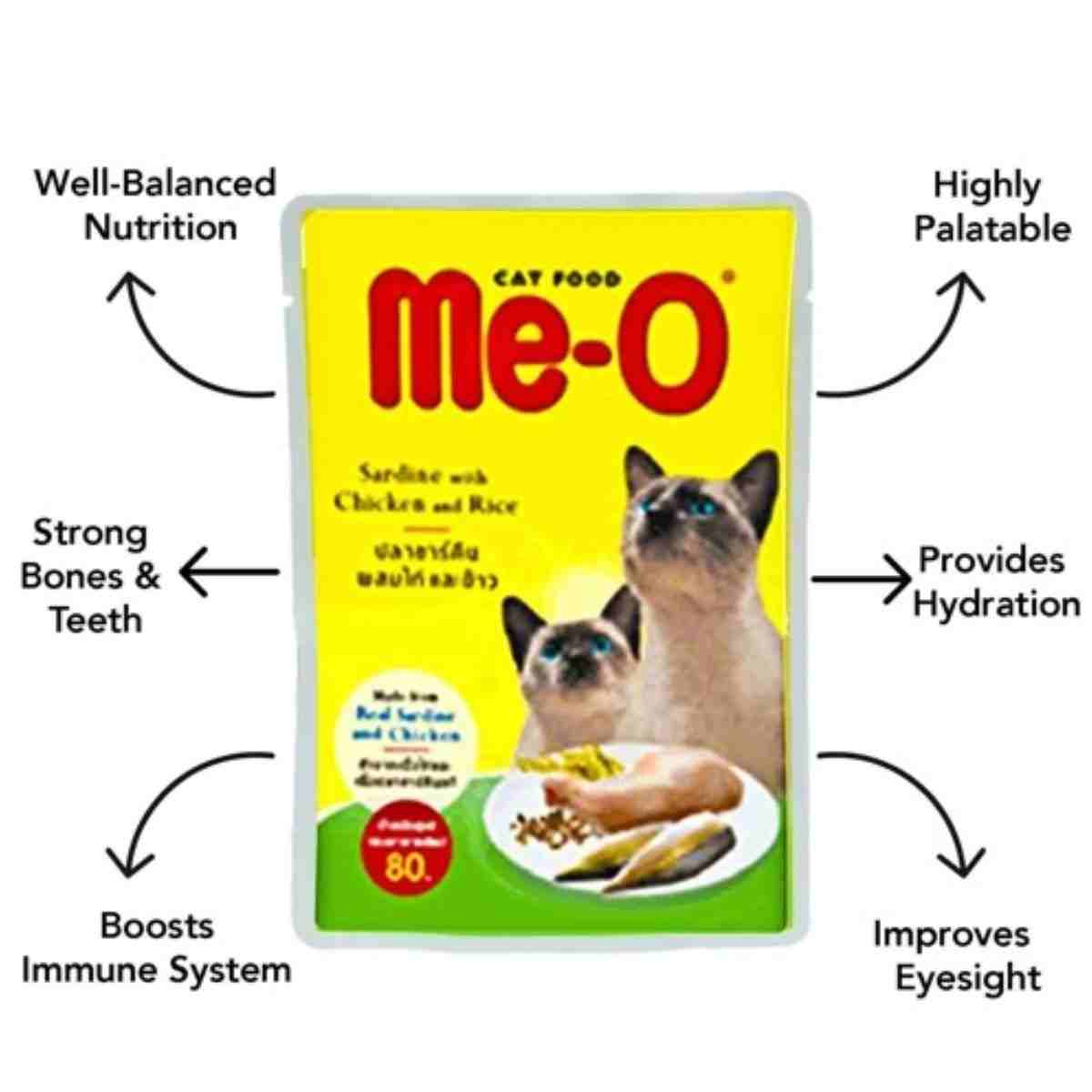 Me-o Chicken Rice And Crab Stick 80 Gm – (Best Before Mar'26)