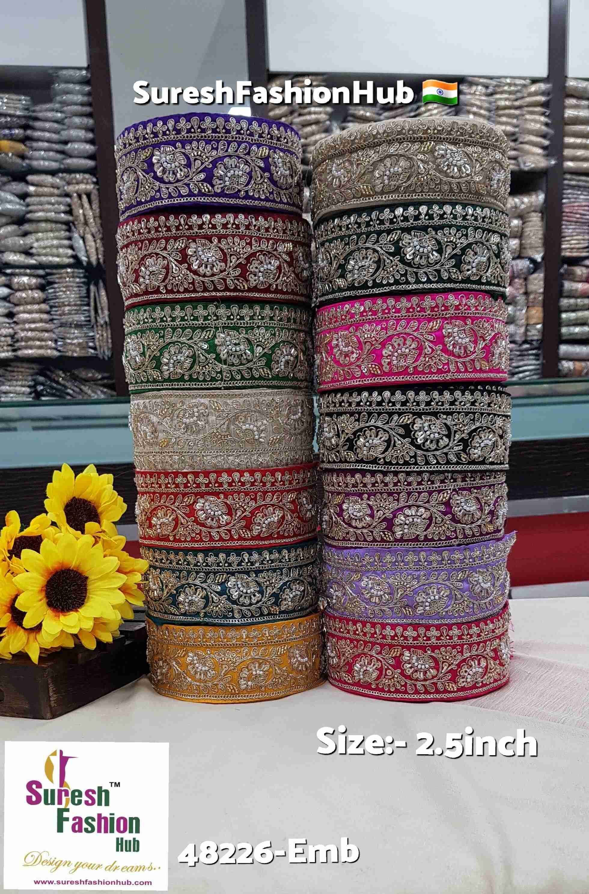 Floral Embroidered Border