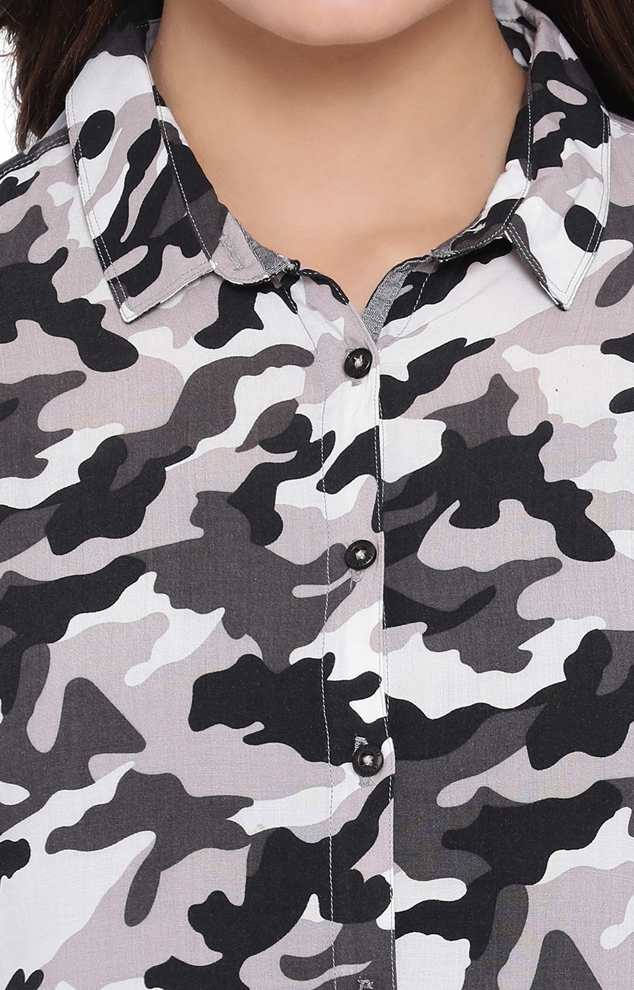 Crimsoune Club | Black Camouflage Casual Shirt 4