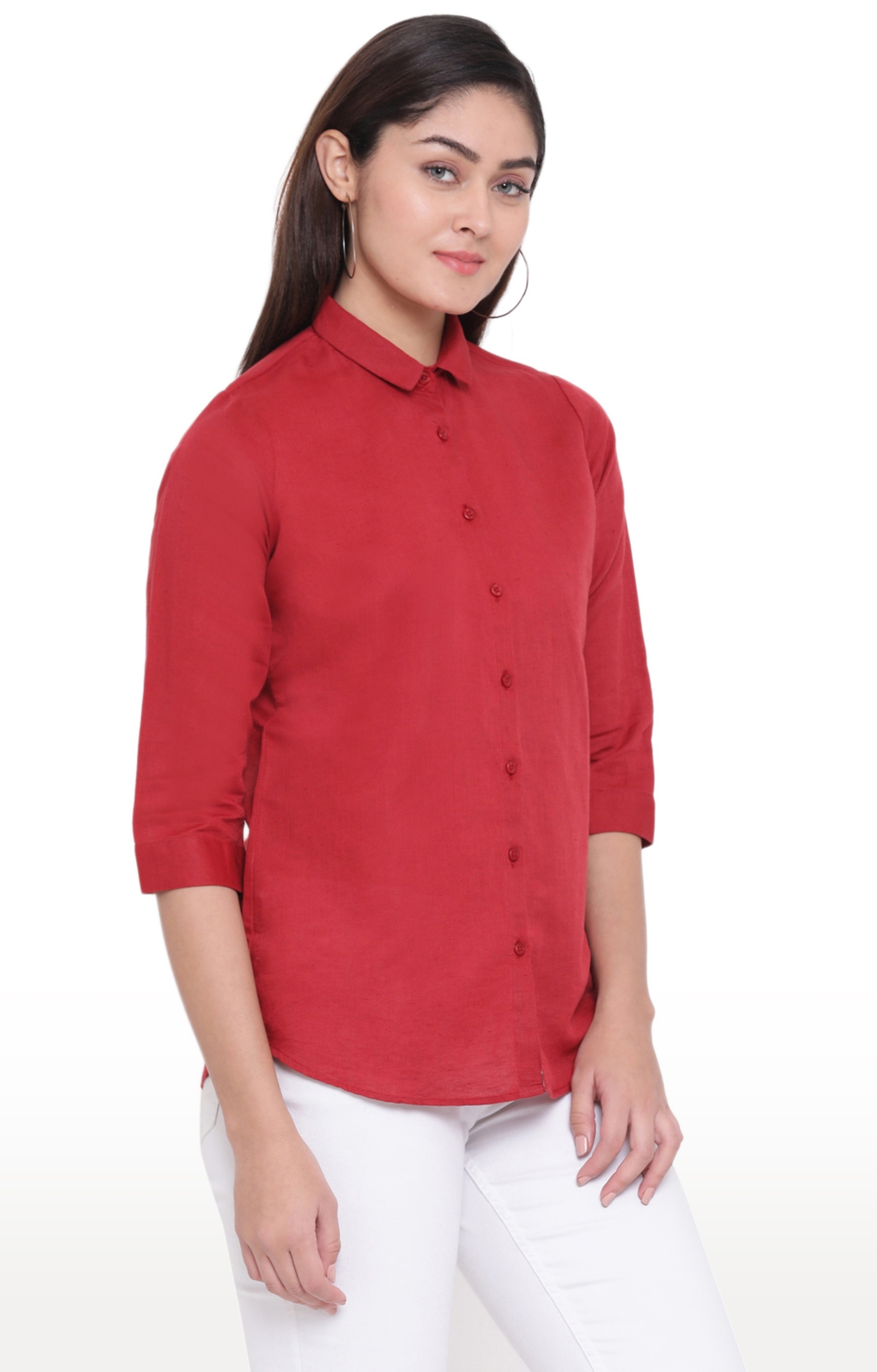 Crimsoune Club | Red Solid Casual Shirt 2
