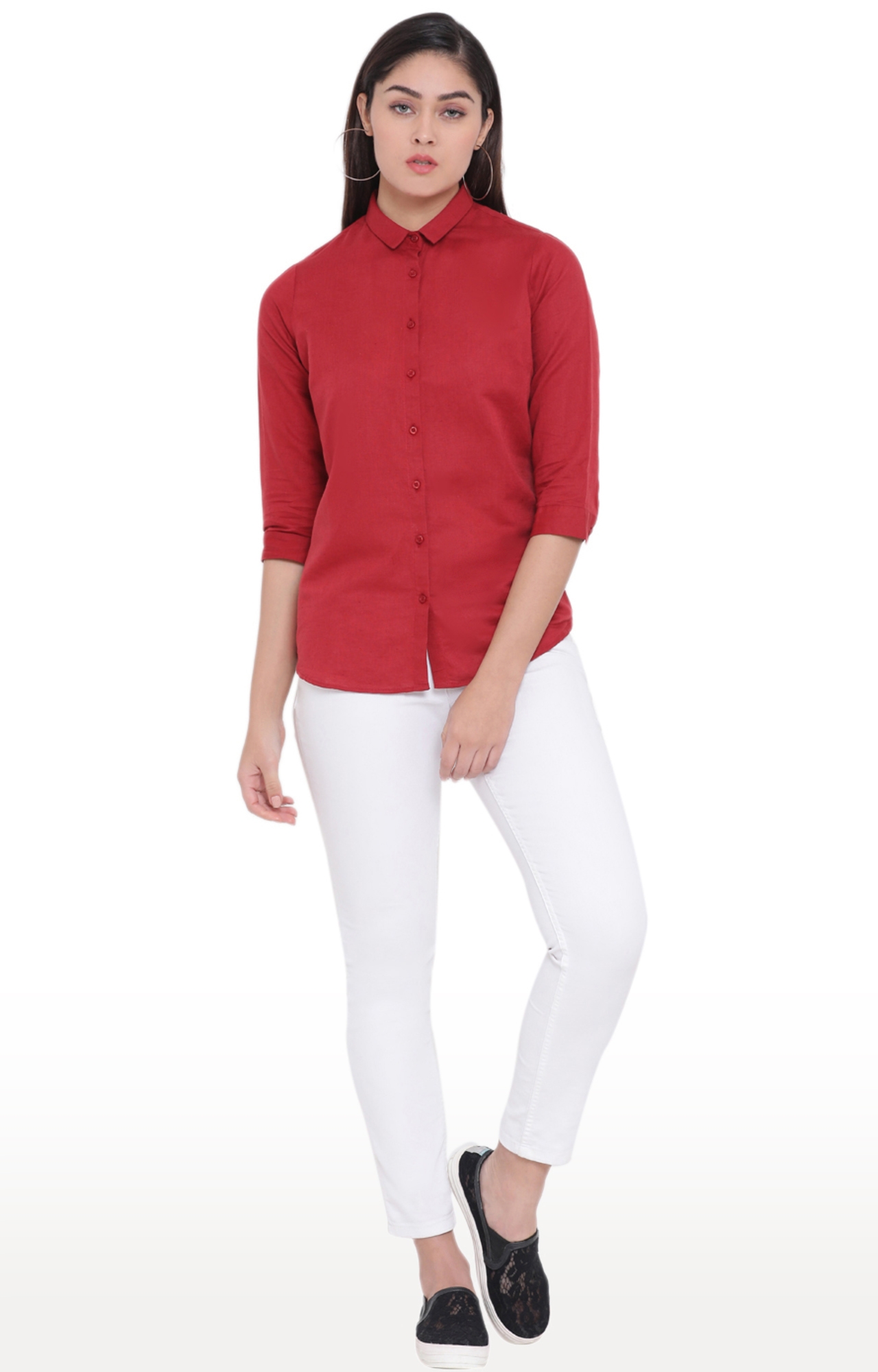 Crimsoune Club | Red Solid Casual Shirt 1