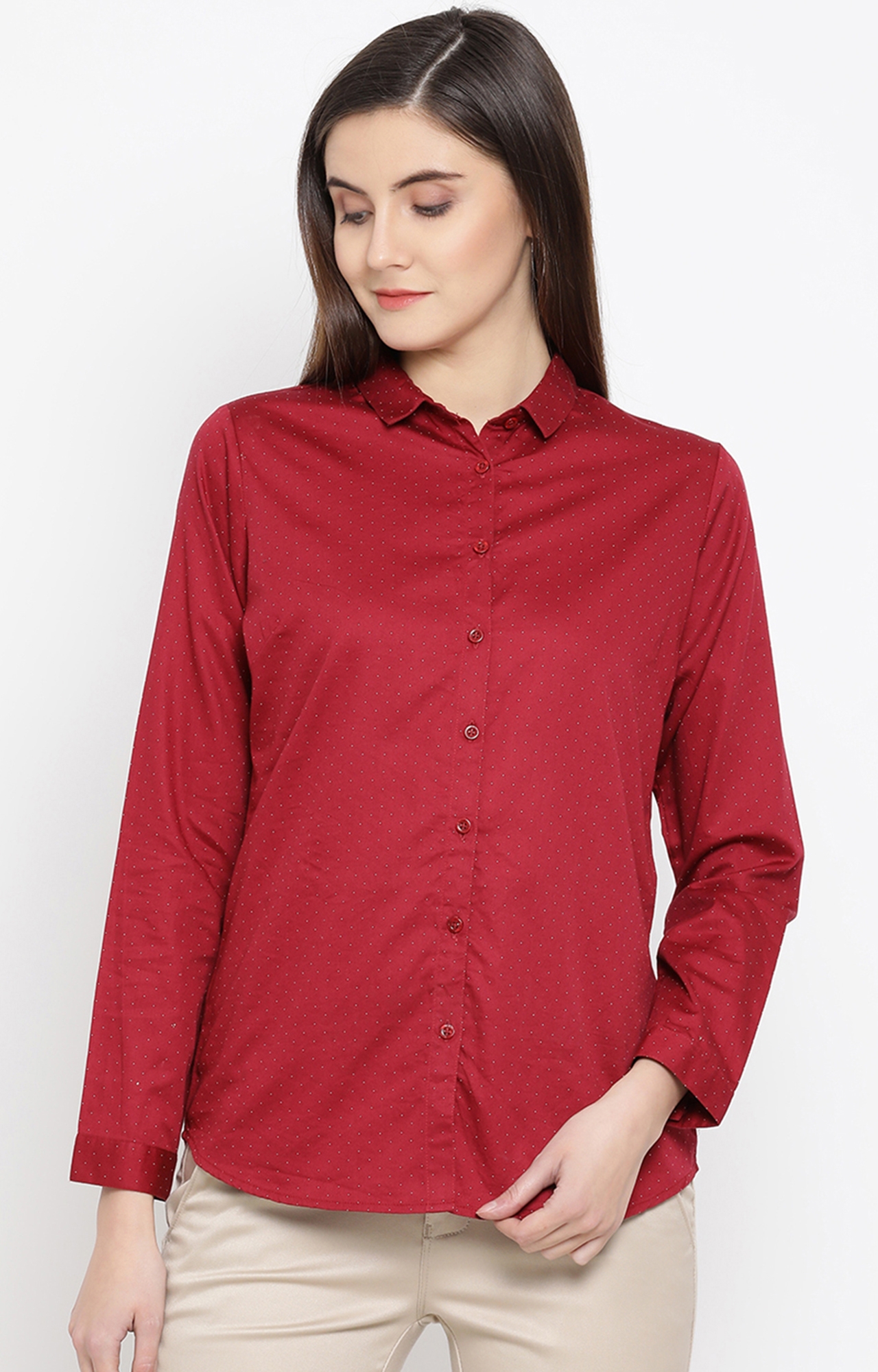 Crimsoune Club | Red Printed Casual Shirt 0