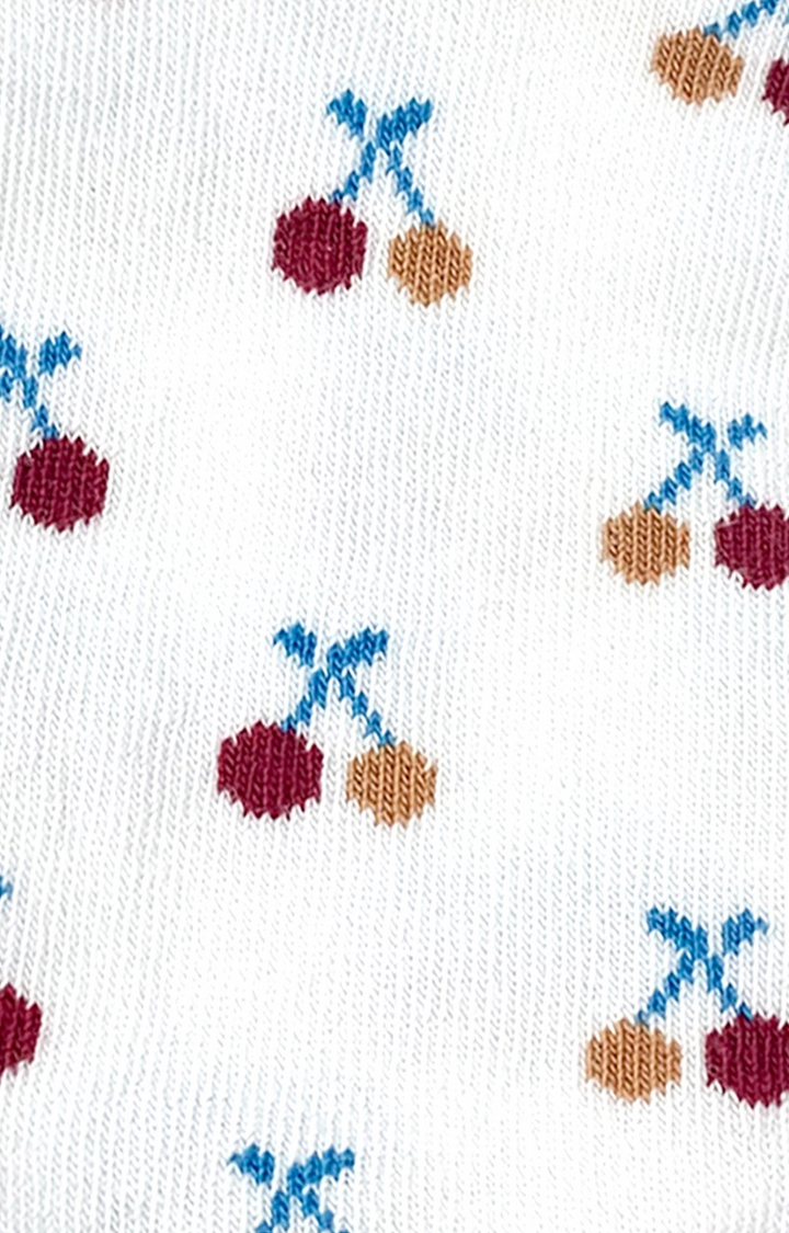 Mint & Oak | Mint & Oak Feelin’ Cherry-fic White Ankle Length Socks for Women 3