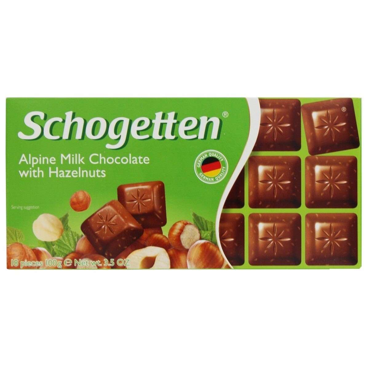 Alpine Milk Chocolate with Hazelnuts (Schogetten,Germany)
