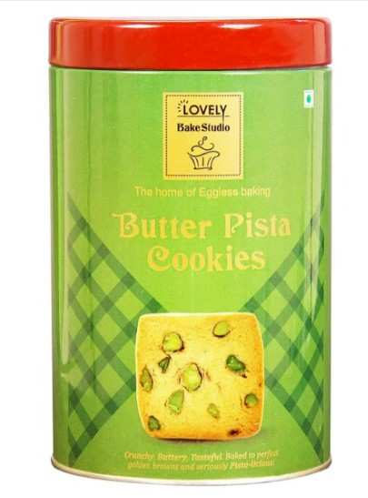 Butter Pista Cookies Tin Box (Lovely Sweets, Jalandhar)