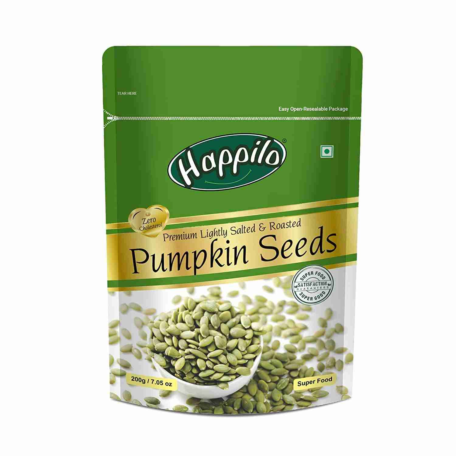 Premium Pumpkin seeds - Roasted, lightly salted- ( Happilo, Bengaluru)