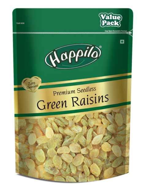 Premium Seedless Green Raisins (Happilo, Bangaluru)