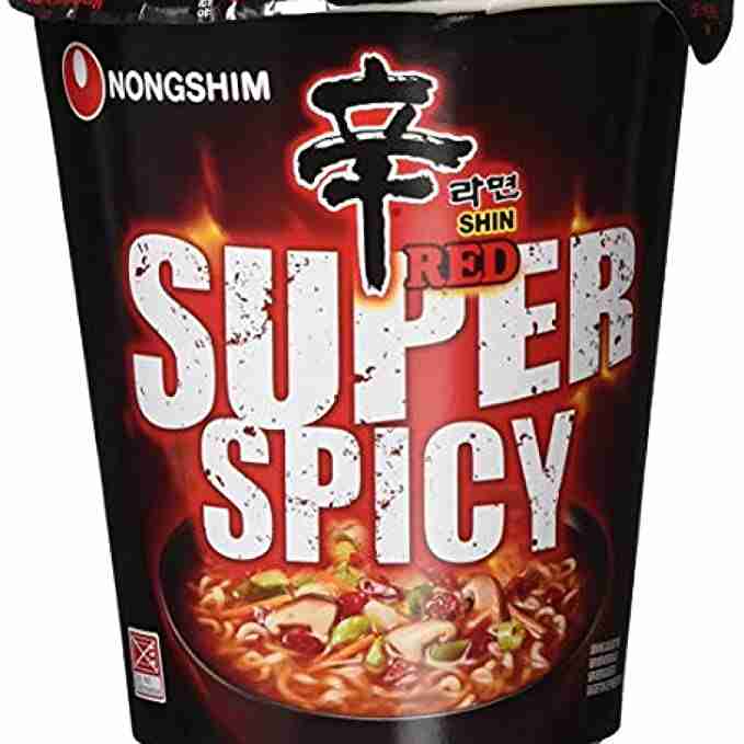 Red Super Spicy Cup Noodles ( Nongshim , South korea )