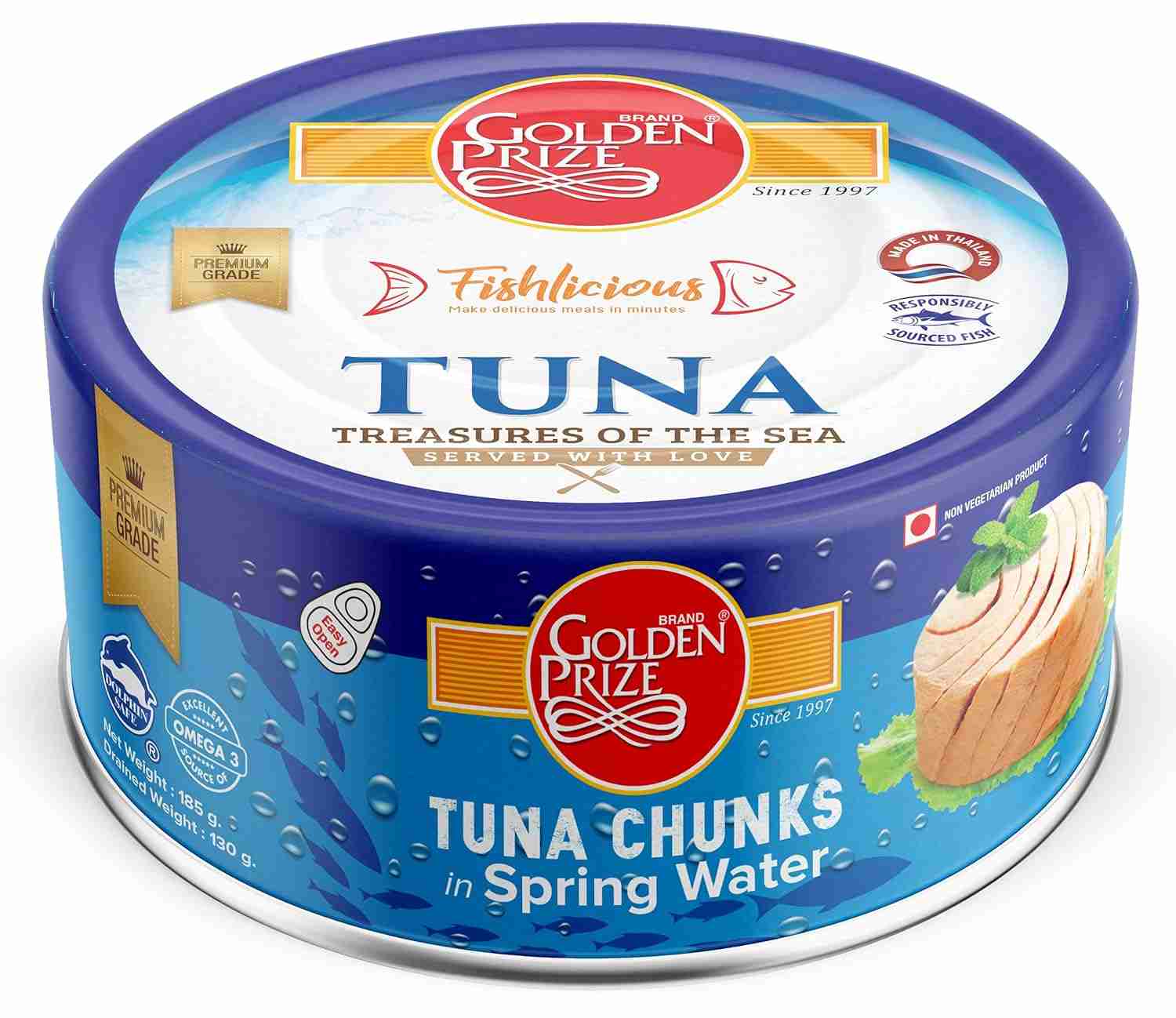 Tuna Chunks Spring Water ( Golden Prize, Thailand)
