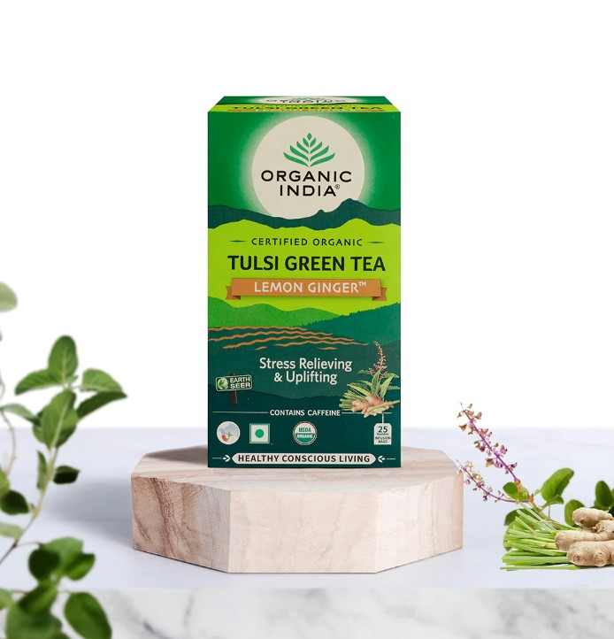 Tulsi Green Tea Lemon Ginger (Organic India, Lucknow )