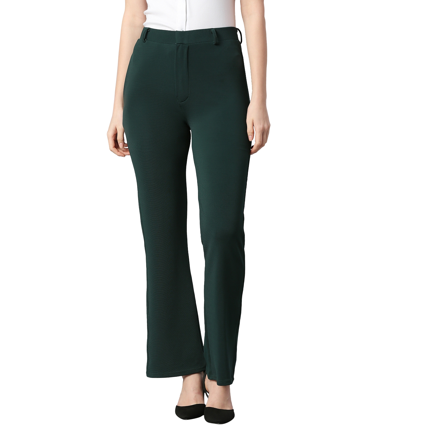 Bottle green trousers with elastic - Economy - Trousers - CORPORATE
