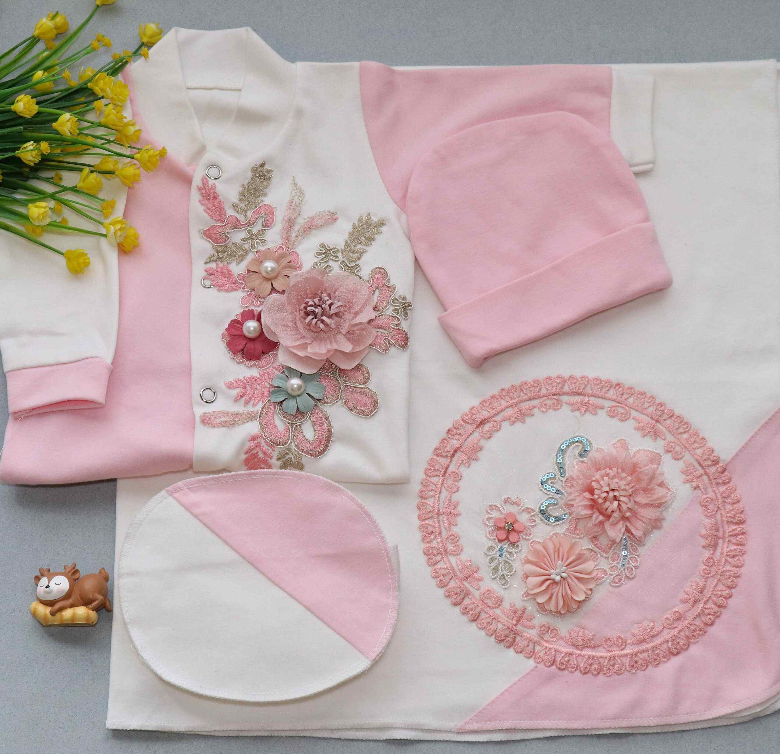 Natural Blush Romper Set
