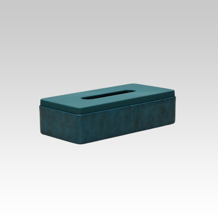Tissue Box Holder for Home and Office in Premium Faux Leather | Size: 9.5 x 4.5 x 2.5(H) Inches | Moderno | Blue