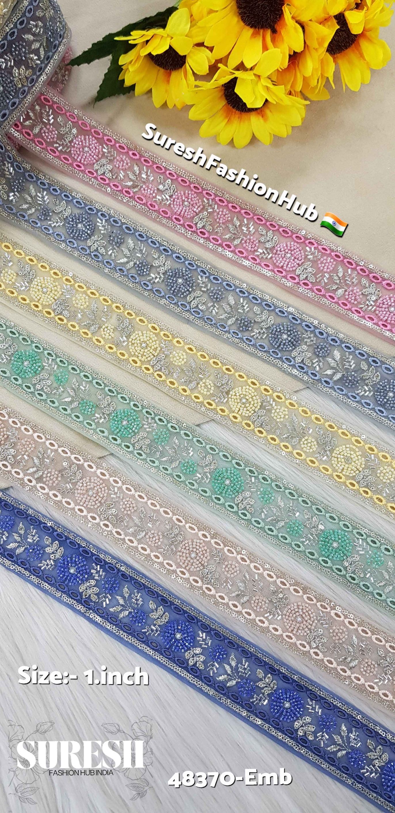  Floral Net Embroidered Lace