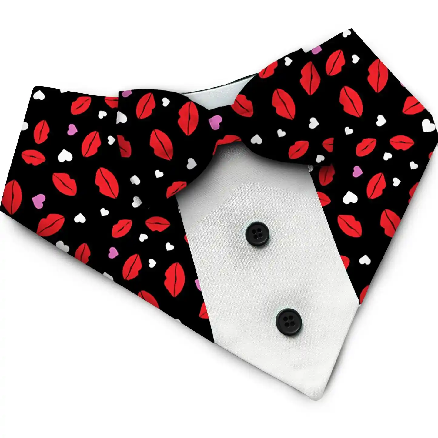 PawsIndia Valentines Edition Kisses with Hearts Printed Tuxedo for Pets