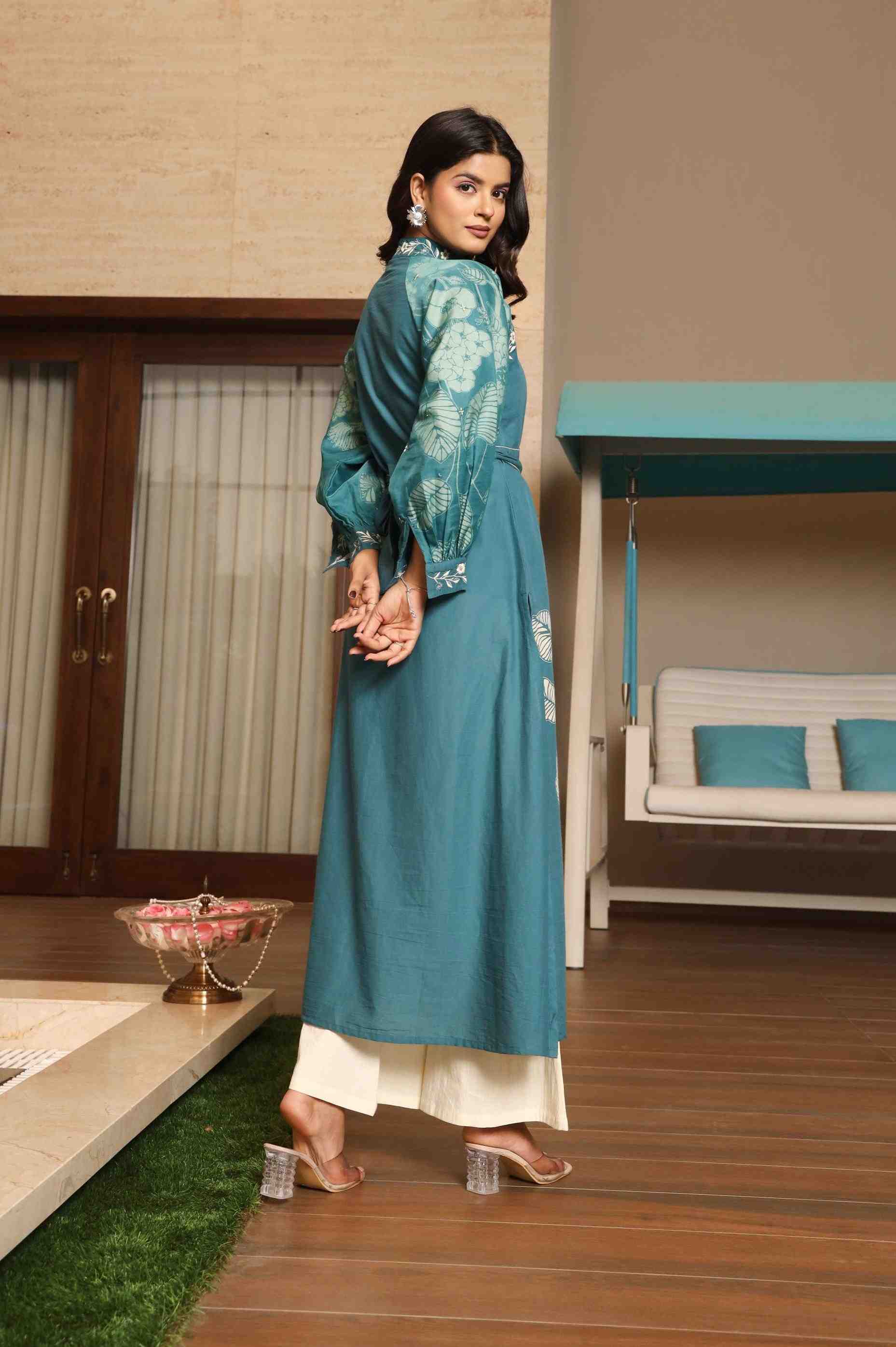 WOMEN'S LONG EBROIDERED PRNITED DRESS