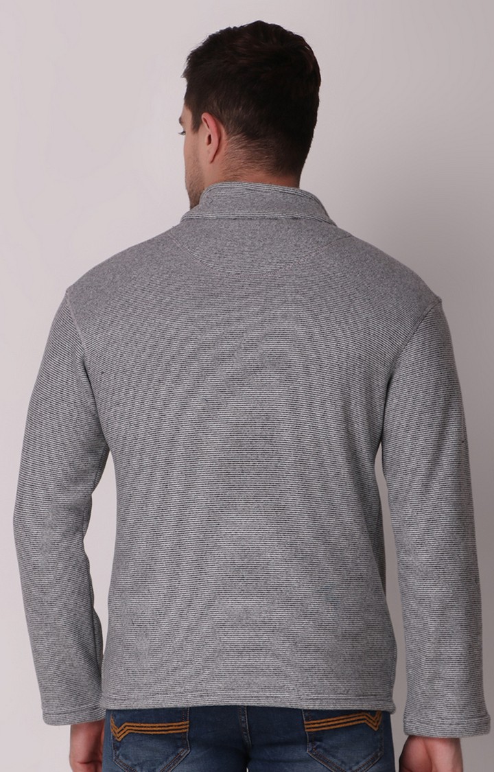 Fitinc | Men's Light Grey Wool Melange  Front Open Jackets 3