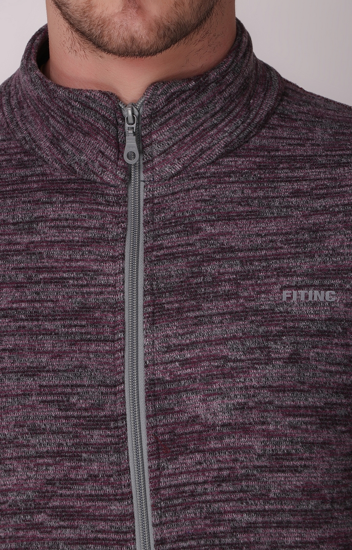 Fitinc | Men's Wine Wool Melange  Front Open Jackets 4