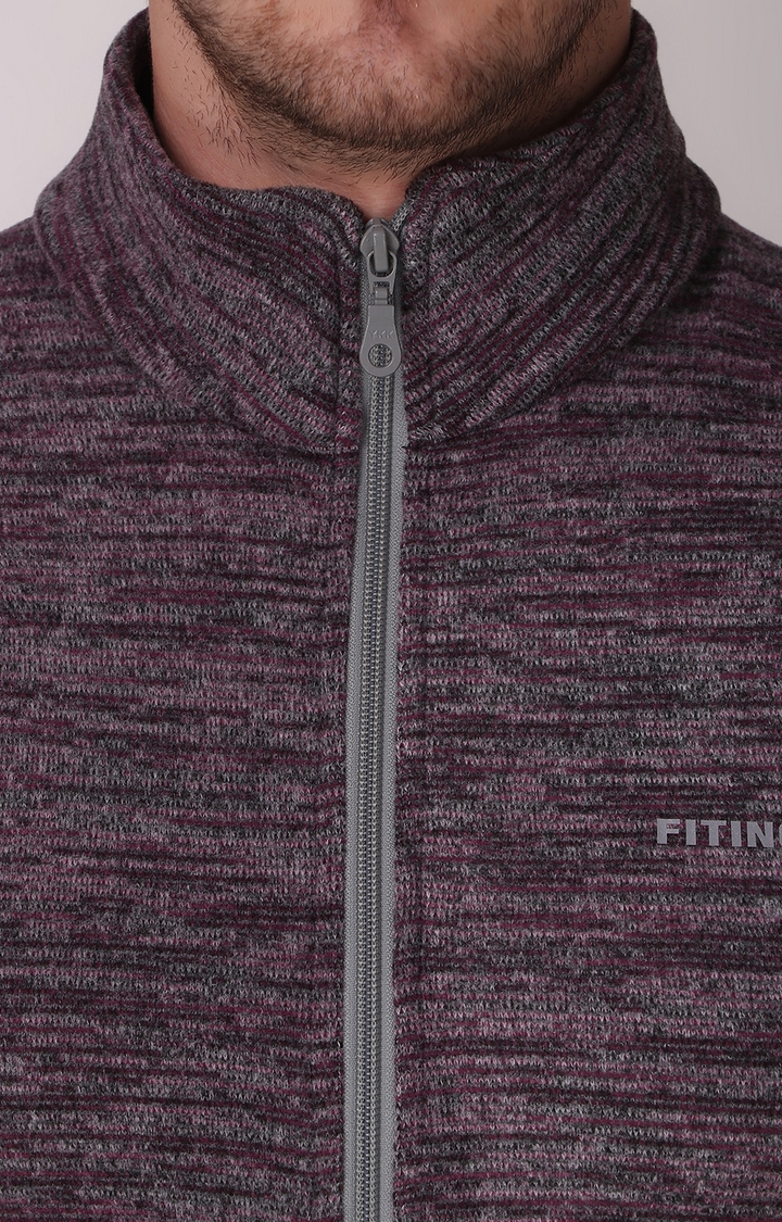 Fitinc | Men's Wine Wool Melange Textured Gilet 4