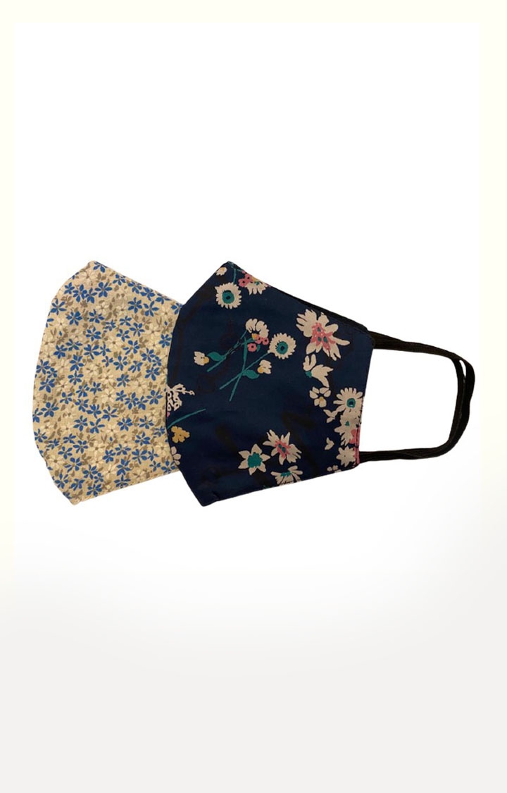 SOC PERFORMANCE | Multi-Coloured Reusable Protective Floral Facemasks (Pack of 2) 0