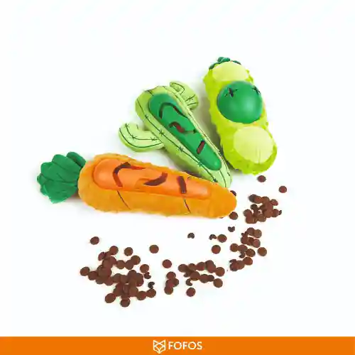 Barkbutler Fofos Cute Plush Treat Toy for Dogs, Green Bean