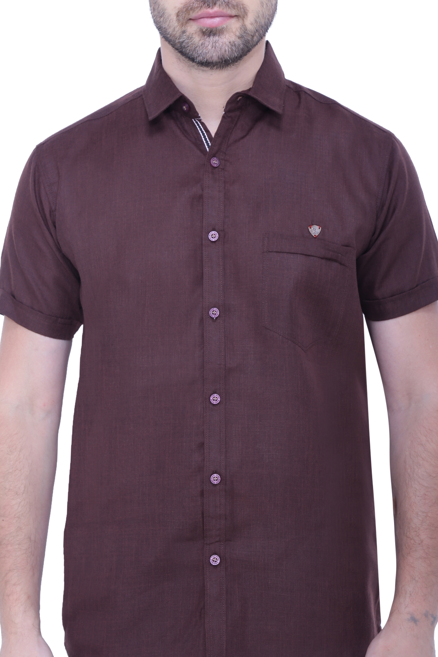 Kuons Avenue | Kuons Avenue Men's Linen Blend Half Sleeves Casual Shirt-KACLHS1240 3