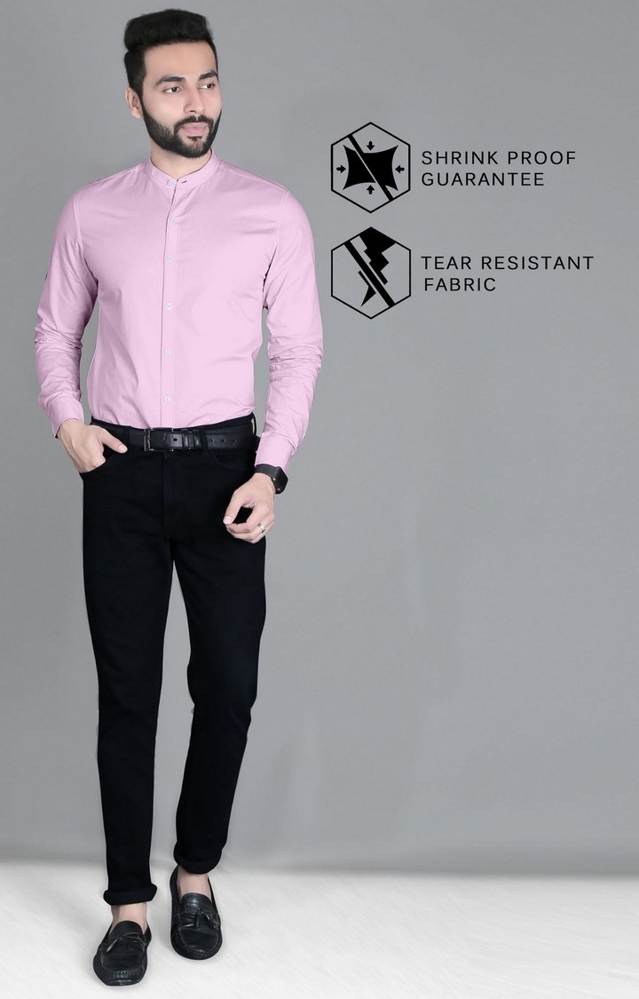 5th Anfold | Men's Pink Cotton Solid Formal Shirt 3