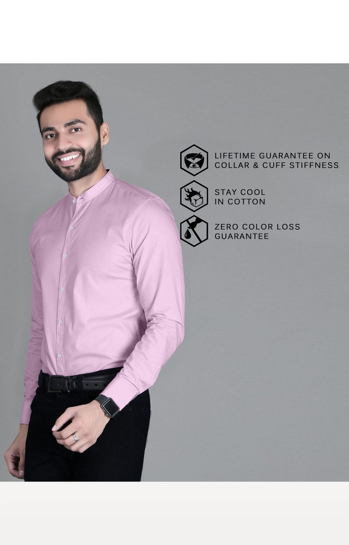 5th Anfold | Men's Pink Cotton Solid Formal Shirt 2