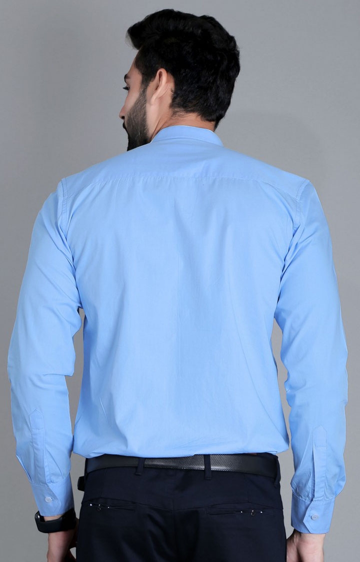 5th Anfold | Men's Blue Cotton Solid Formal Shirt 1