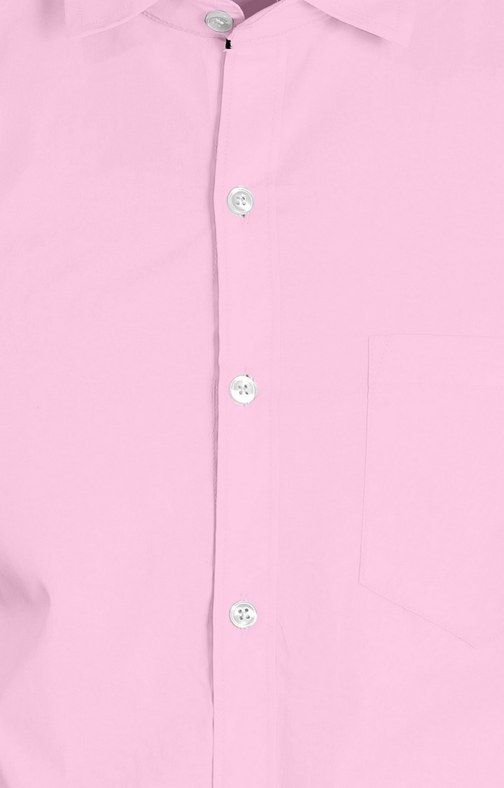 5th Anfold | Men's Pink Cotton Solid Formal Shirt 5