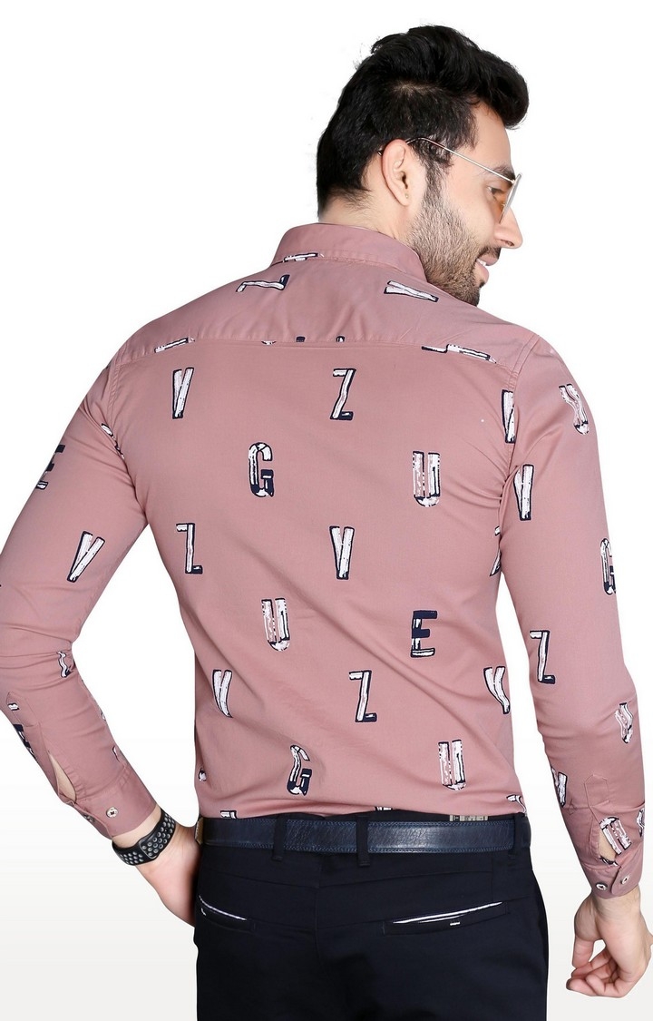 5th Anfold | Men's Pink Cotton Printed Formal Shirt 1