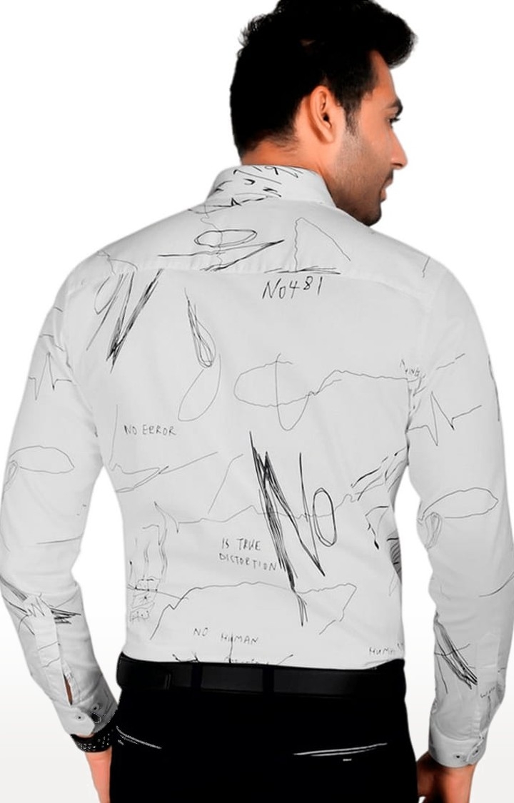 5th Anfold | Men's Grey Cotton Printed Formal Shirt 3