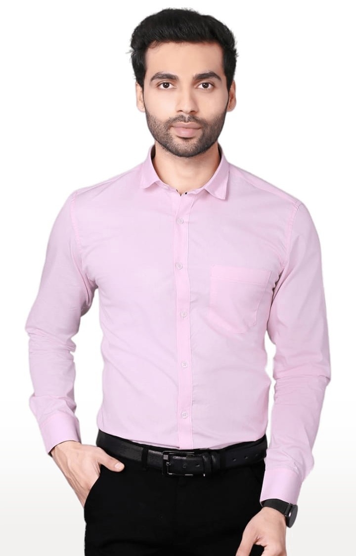 5th Anfold | Men's Pink Cotton Solid Formal Shirt 0