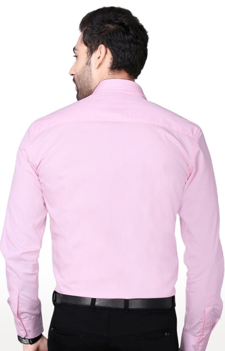 5th Anfold | Men's Pink Cotton Solid Formal Shirt 4