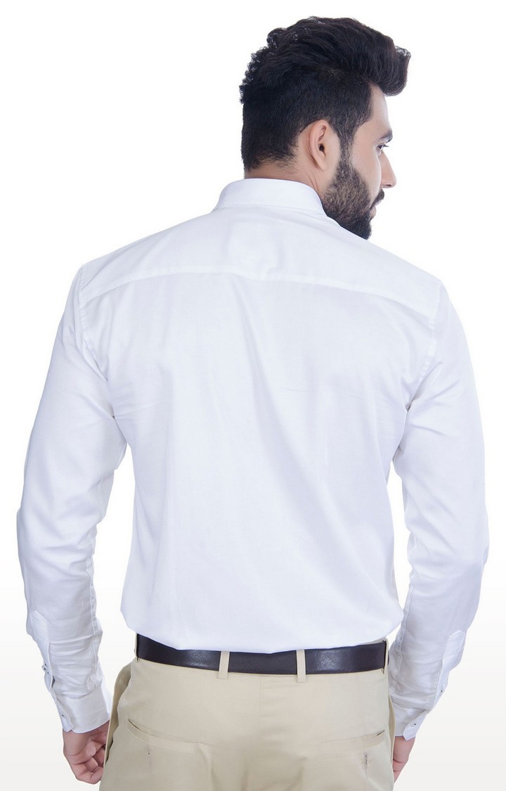 5th Anfold | Men's White Cotton Solid Formal Shirt 1