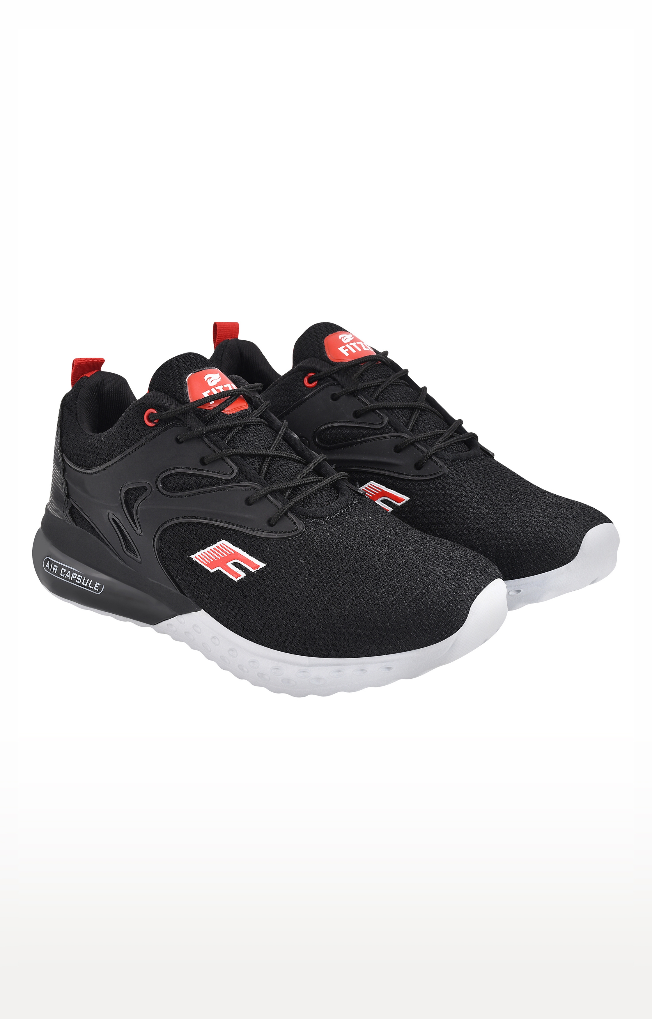 Fitze | Black Running Shoes (FORCE_02_BLK_RED) 0